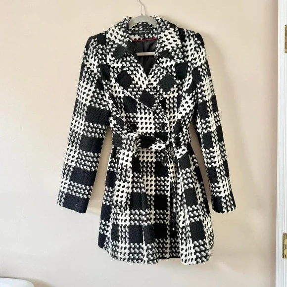 Black and white Y2K check jacket small medium - Picture 1 of 8